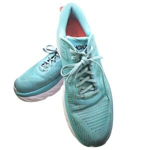 Hoka One One Bondi 7 Women 10 Blue Running Shoes Sneakers 1110519 AEBL